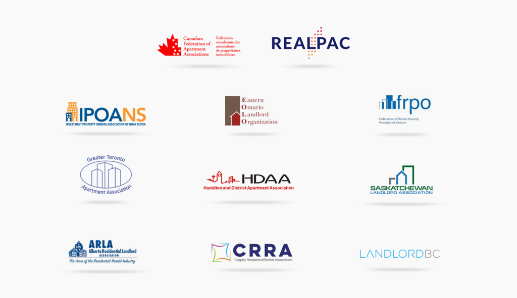 Logos of Canadian property management associations